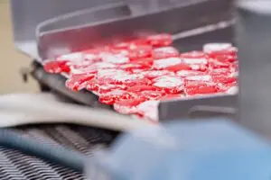 Gummy candies on conveyor belt